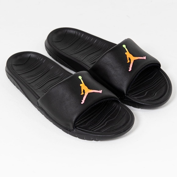 Nike Jordan Break Slide Black Green Sunset Pulse Size 12 Mens Sandal AR6374-008 - Picture 2 of 11